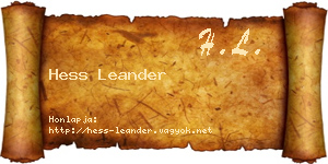 Hess Leander névjegykártya
